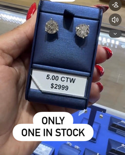 5 carat lab grown diamond studs