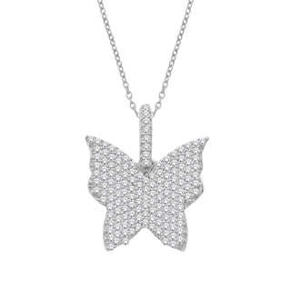 10 Karat White Gold 0.47 Carat Diamonds Butterfly Pendant-0832850-WG