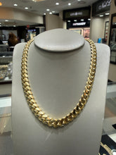 Load image into Gallery viewer, 10K YELLOW GOLD MENS SOLID CUBAN CHAIN 24INCH