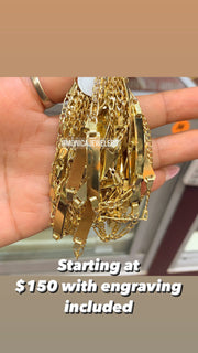 10K YG BABY ID BRACELET W/ ENGRAVING