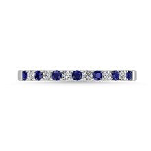 Load image into Gallery viewer, 14K White Gold 1/4 Ct.tw Alternate Blue Sapphire &amp; Diamond Machine Band