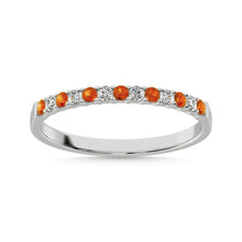 Cargar imagen en el visor de la galería, 14K White Gold 1/5 Ct.Tw. Diamond And Citrine Machine Band