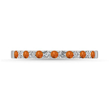 Cargar imagen en el visor de la galería, 14K White Gold 1/5 Ct.Tw. Diamond And Citrine Machine Band