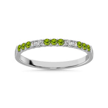 Load image into Gallery viewer, Diamond 1/4 Ct.Tw. &amp; Peridot Band in 14K White Gold