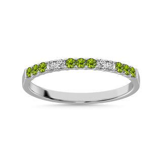 Diamond 1/4 Ct.Tw. & Peridot Band in 14K White Gold