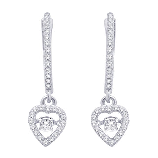 10K White Gold 2/5 Ct.Tw.Moving Diamond Fashion Earrings