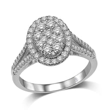 Cargar imagen en el visor de la galería, 14K White Gold 9/10 Ct.Tw. Diamond Fashion Ring