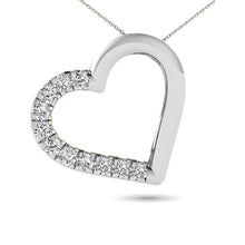 Cargar imagen en el visor de la galería, 10K White Gold 1/10 Ct.tw Diamond Heart Pendant