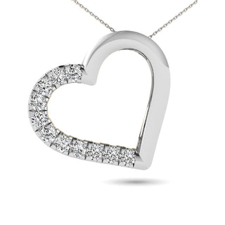 10K White Gold 1/10 Ct.tw Diamond Heart Pendant