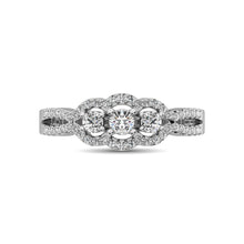 Cargar imagen en el visor de la galería, 14K White Gold 1/2 Ct.Tw. Diamond Engagement Ring