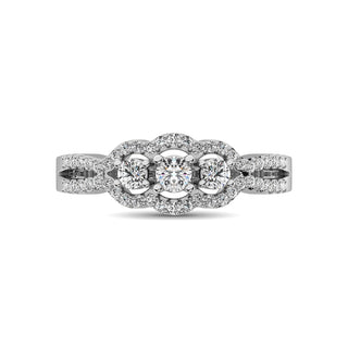 14K White Gold 1/2 Ct.Tw. Diamond Engagement Ring