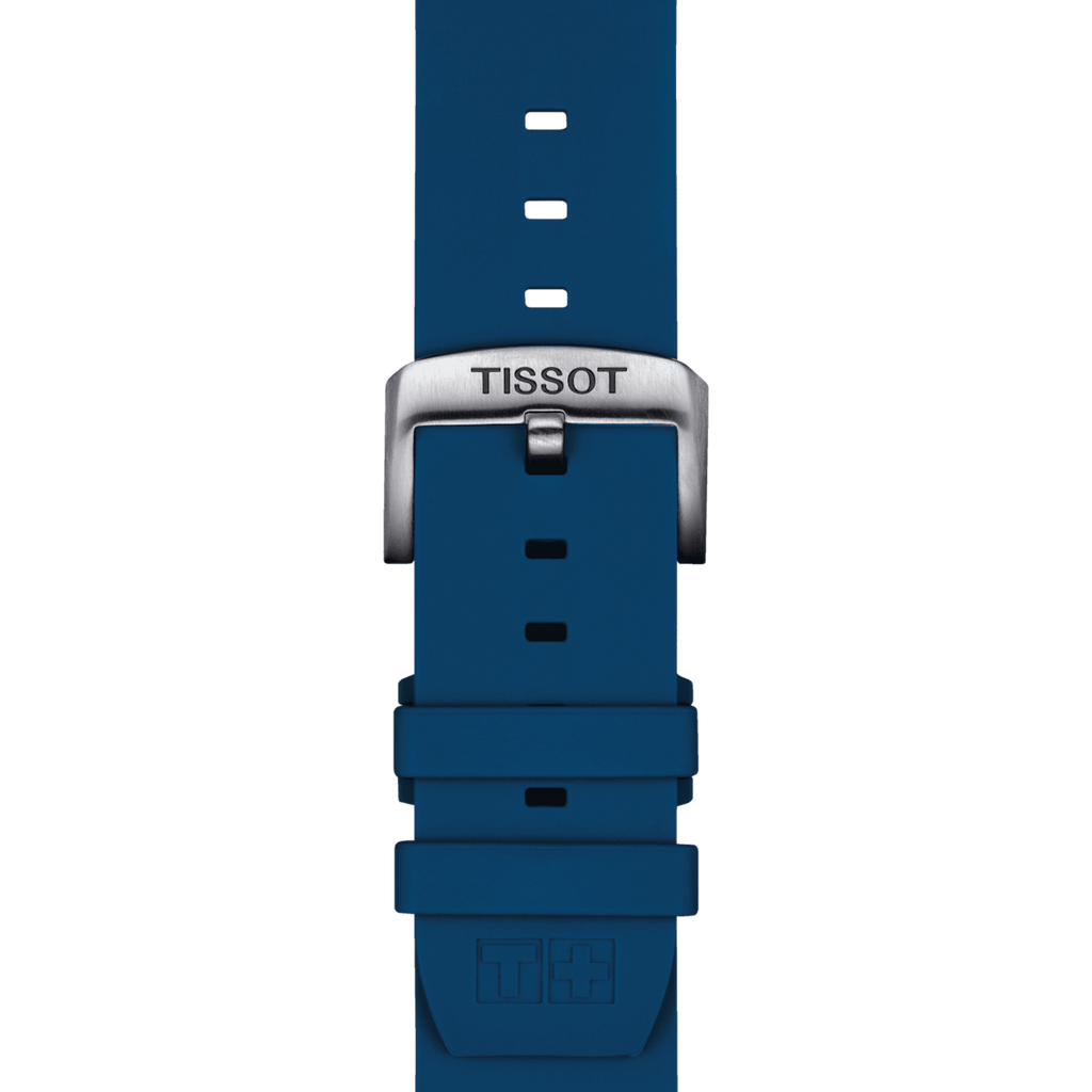 TISSOT OFFICIAL BLUE SILICONE STRAP LUGS 22 MM