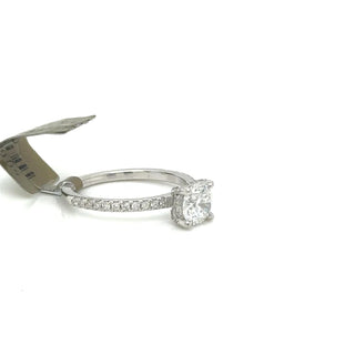 14k White Gold Round cut Lab Grown IGI Certified Engagement Ring