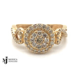 10KY 1/2CTW DIAMOND HALO TWIST RING CLUSTER