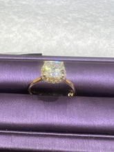 Load image into Gallery viewer, 14k earrings &amp; 2.15 carat lab ring