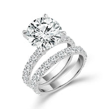 Cargar imagen en el visor de la galería, Diamond Bridal Set 3 ct tw Center RD 14k White Gold