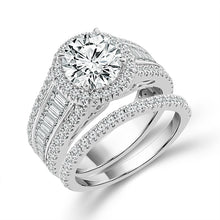 Cargar imagen en el visor de la galería, Diamond Bridal Set 2 ct tw Center RD 14k White Gold
