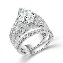 Cargar imagen en el visor de la galería, Diamond Bridal Set 2 ct tw Center PE 14k White Gold