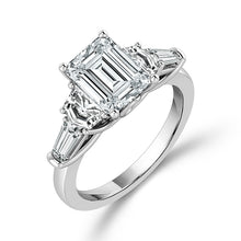 Cargar imagen en el visor de la galería, Diamond Bridal Ring 2 ct tw Center EM 14k White Gold