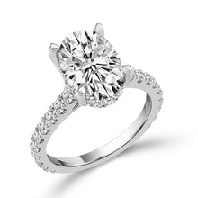 Cargar imagen en el visor de la galería, Diamond Bridal Ring 3 ct tw Center OV 14k White Gold