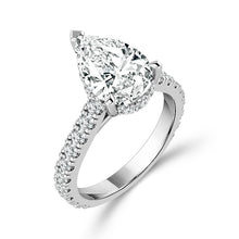 Cargar imagen en el visor de la galería, Diamond Bridal Ring 3 ct tw Center PE 14k White Gold LAB