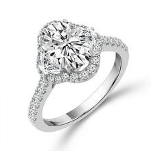 Cargar imagen en el visor de la galería, Diamond Bridal Ring 2 ct tw Center OV 14k White Gold