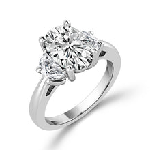 Cargar imagen en el visor de la galería, Diamond Bridal Ring 2 ct tw Center OV 14k White Gold