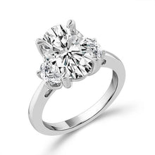 Cargar imagen en el visor de la galería, Diamond Bridal Ring 3 ct tw Center OV 14k White Gold