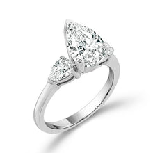 Cargar imagen en el visor de la galería, Diamond Bridal Ring 3 ct tw Center PE 14k White Gold
