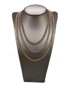 10K DIAMOND CUBAN CHAIN 5CTW (W/Y/R)