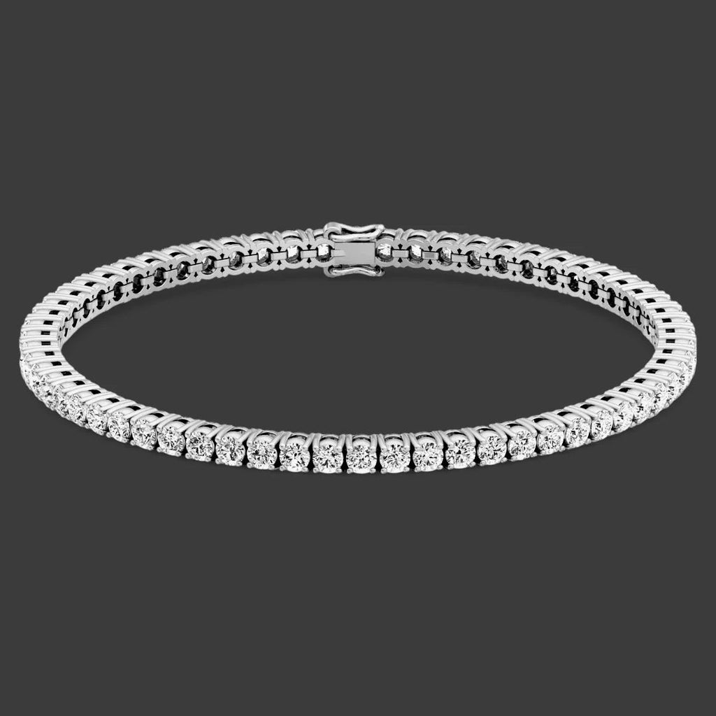 SS 1CTW LAB DIA BRACELET W/ 14K WG LAB 0.50CTW DIA EARRINGS