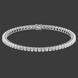 SS 1CTW LAB DIA BRACELET W/ 14K WG LAB 0.50CTW DIA EARRINGS