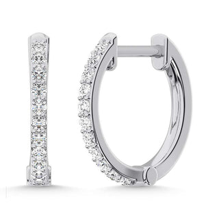 10K White Gold Lab Grown Diamond 1/5 Ct.Tw. Hoop Earrings