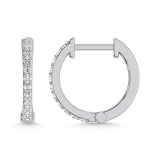 10K White Gold Lab Grown Diamond 1/5 Ct.Tw. Hoop Earrings