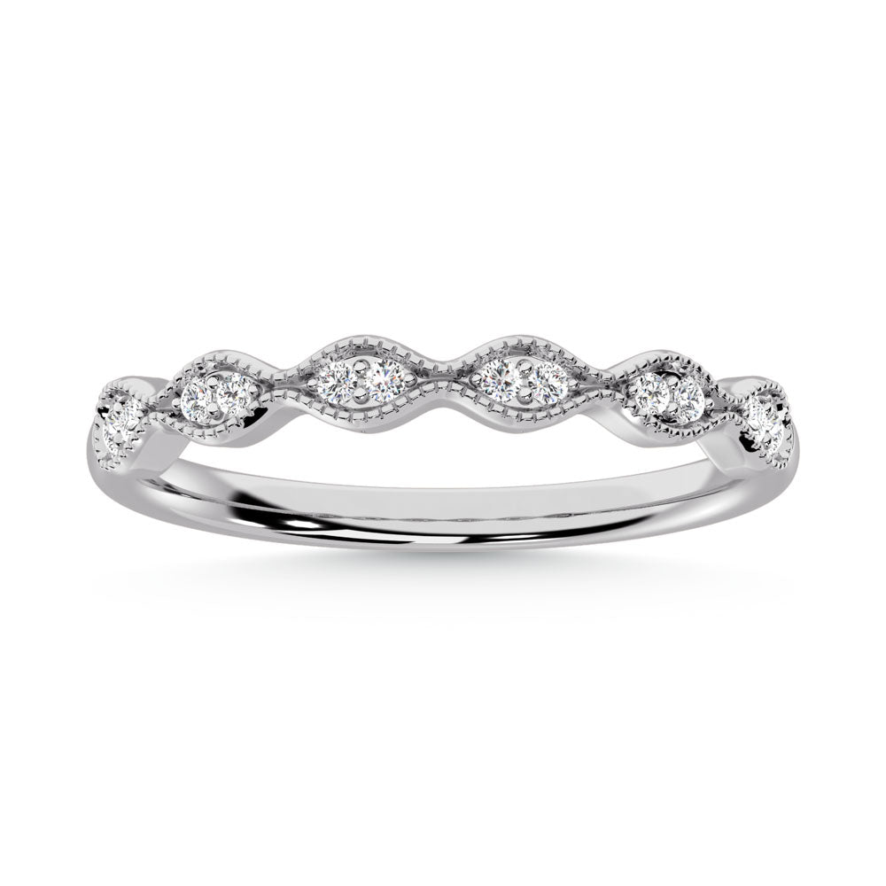 10K White Gold Labgrown Diamond 1/10 Ct.Tw. Wedding Band