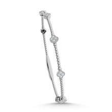 Load image into Gallery viewer, 14K White Lab Grown 7/8 Ct.Tw. Clover Flexi Bangle