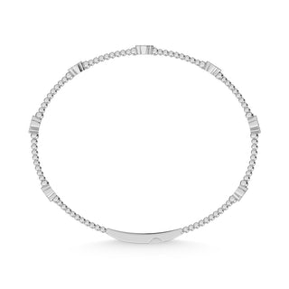 14K White Lab Grown 7/8 Ct.Tw. Clover Flexi Bangle