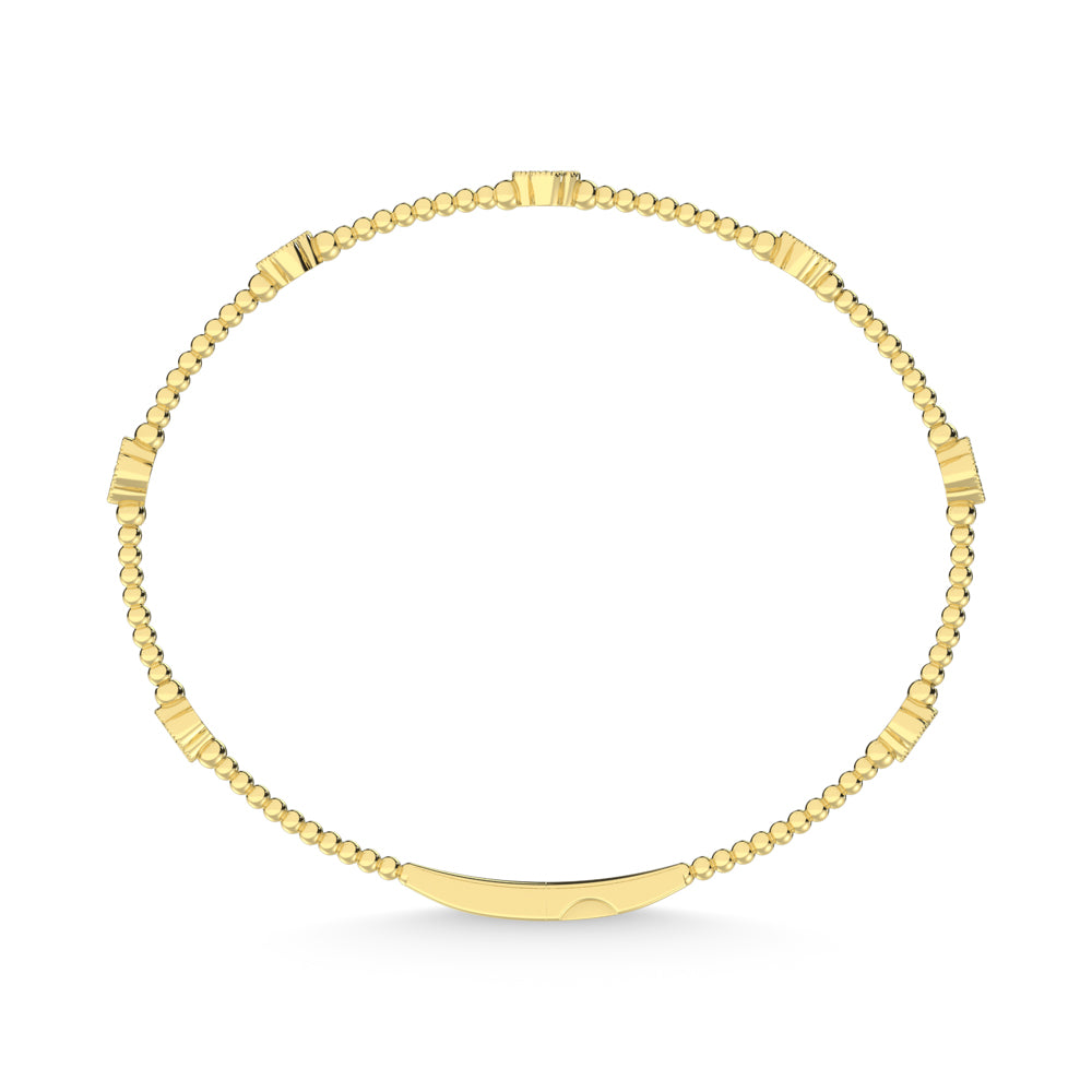 14K Yellow Lab Grown 7/8 Ct.Tw. Clover Flexi Bangle
