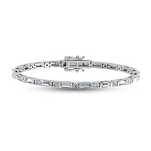 Cargar imagen en el visor de la galería, 14K White Gold Round &amp; Baguette Lab Grown Diamond 5 Ct.Tw. Tennis Bracelet