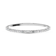 Load image into Gallery viewer, 14K White Gold Lab Grown Diamond 3 Ct.Tw. Marquise and Round Shape Bangle