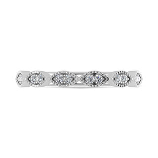 14K White Gold Lab Grown Diamond 1/6 Ct.Tw. Stack Band