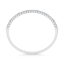 Cargar imagen en el visor de la galería, 14K White Gold 2 Ct.Tw. Labgrown Alternate 3 Blue and 1 White Diamond Flexi Bangle