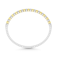 Cargar imagen en el visor de la galería, 14K White Gold 2 Ct.Tw. Labgrown Alternate Yellow and White Diamond Flexi Bangle