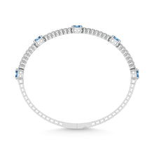 Cargar imagen en el visor de la galería, 14K White Gold   3 5/8 Ct.Tw. white and Oval Shape Blue Lab Grown Diamond Bangle
