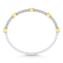 Cargar imagen en el visor de la galería, 14K White Gold   3 5/8 Ct.Tw. white and Oval Shape Yellow Lab Grown Diamond Bangle