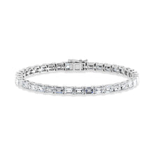 Load image into Gallery viewer, 14K White Gold 10 Ct.Tw. Emerald Horizontal Shape Labgrown Diamond Tennis Bracelet
