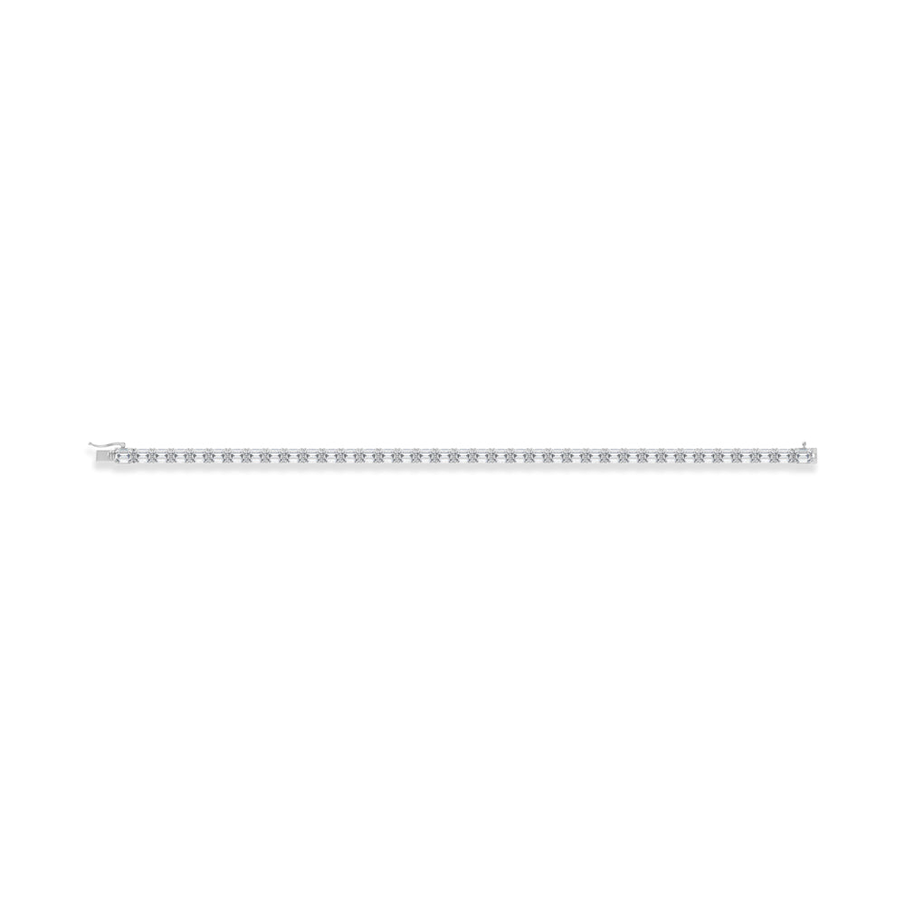 14K White Gold 10 Ct.Tw. Emerald Horizontal Shape Labgrown Diamond Tennis Bracelet