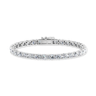 14K White Gold 8 Ct.Tw. Oval Horizontal Shape Labgrown Diamond Tennis Bracelet