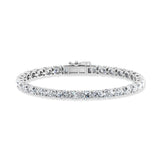 14K White Gold 8 Ct.Tw. Oval Horizontal Shape Labgrown Diamond Tennis Bracelet