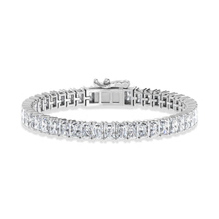 14K White Gold 12 Ct.Tw. Radiant Vertical Shape Labgrown Diamond Tennis Bracelet